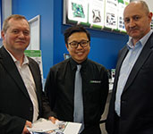 (Left to right): Adrian Gurr, global product manager semiconductors, RS; Alex Wong, worldwide sales manager, Digilent; Jon Boxall, head of semiconductors, RS.
